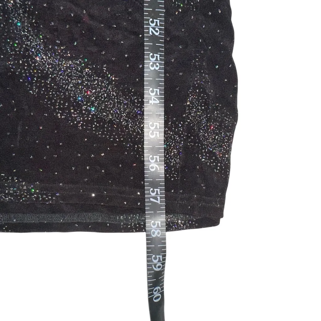 Jessica McClintock Gunne Sax Vintage Black Glitter Maxi Dress 5/6 - Image 6