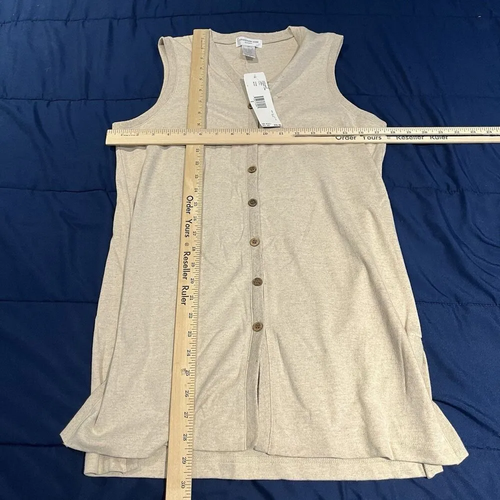 Jones New York Sport women's S button up sleeveless sweater vest nwt - Image 3