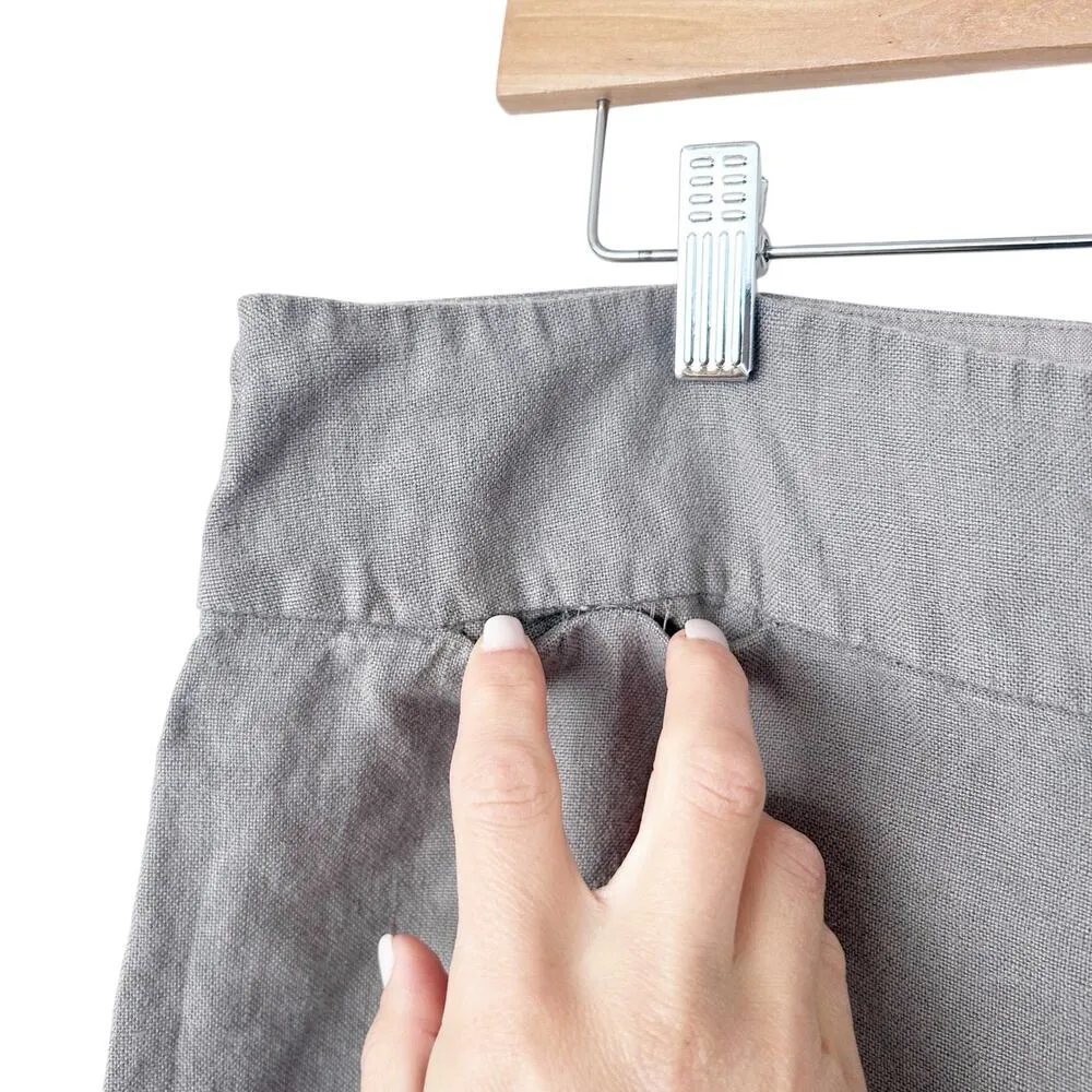 Eileen Fisher Gray 100% Linen Pants Sz XL - Image 3