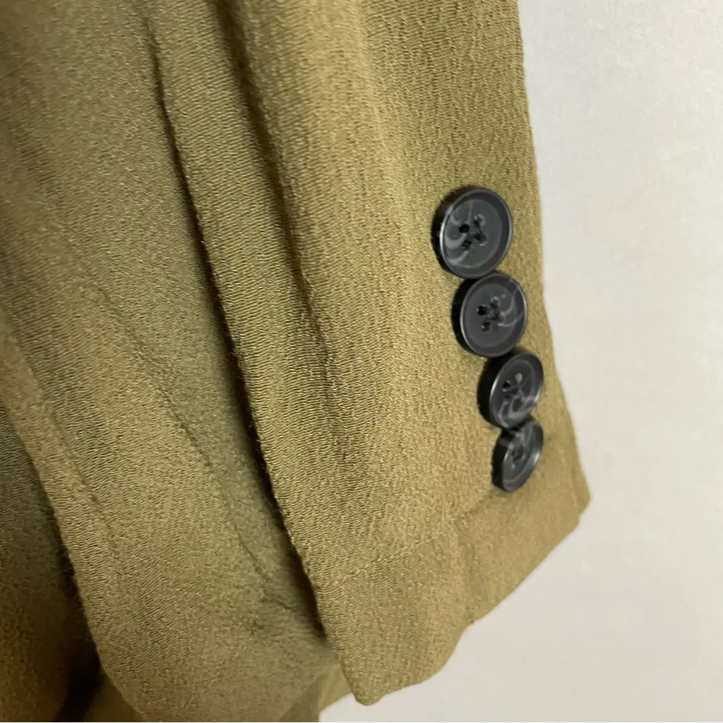 Urban Outfitters Blazer Slouchy Viscose Olive Green Medium Boho‎ Single Button - Image 6
