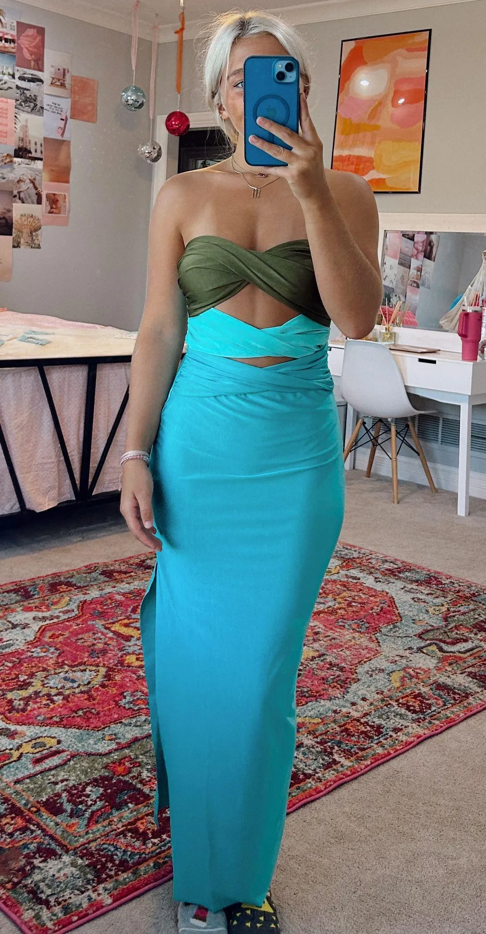 Boutique Blue Cut Out Dress - Image 2