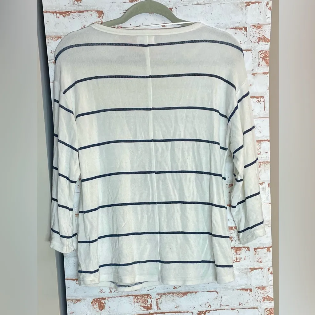 Sundry  Black and White Striped Top - Image 3