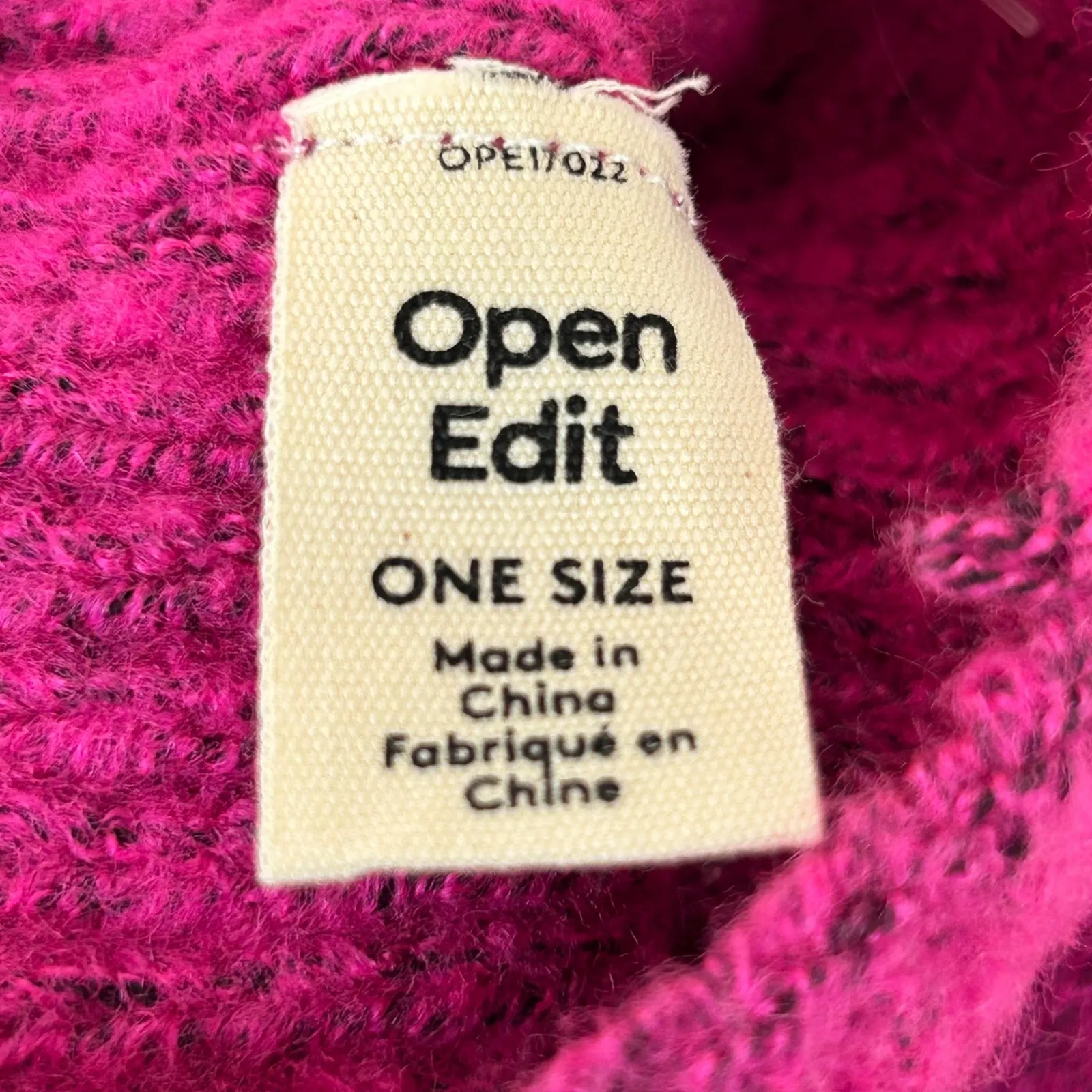 Open Edit  Pink Knit Fingerless Gloves Arm Warmers One Size - Image 4