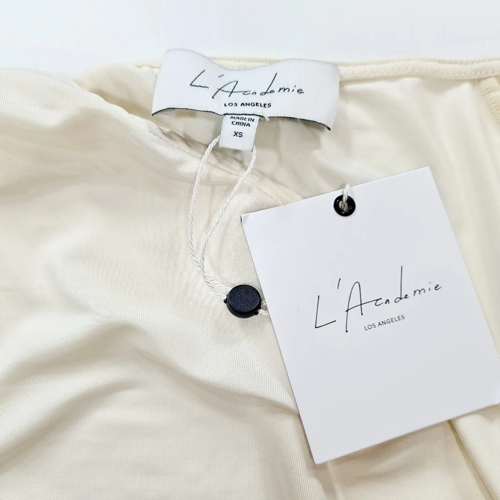 L'Academie Lily Midi Dress in Bone White XS - Image 10