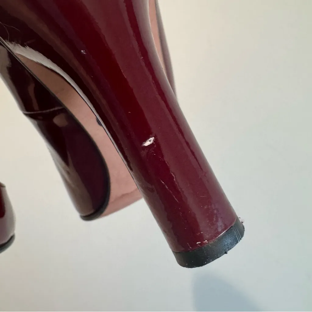 Agent Provocateur Burgundy Patent Leather Pumps Size 39 Red - Image 8