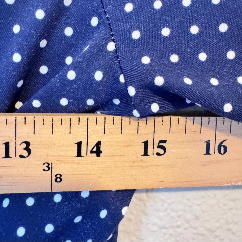 Talbots Blue Polka Dot Mini Dress Womens 2P 3/4 Sleeve Casual Sundress - Image 5