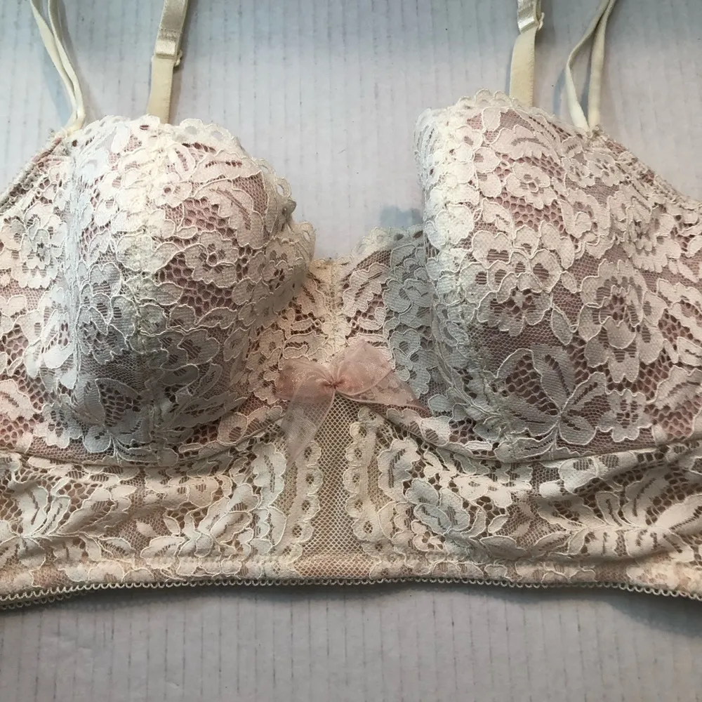 B.Tempt'd Bra Women’s Ciao Bella Lace Balconette Longline Bra in Cream Sz L EUC - Image 2