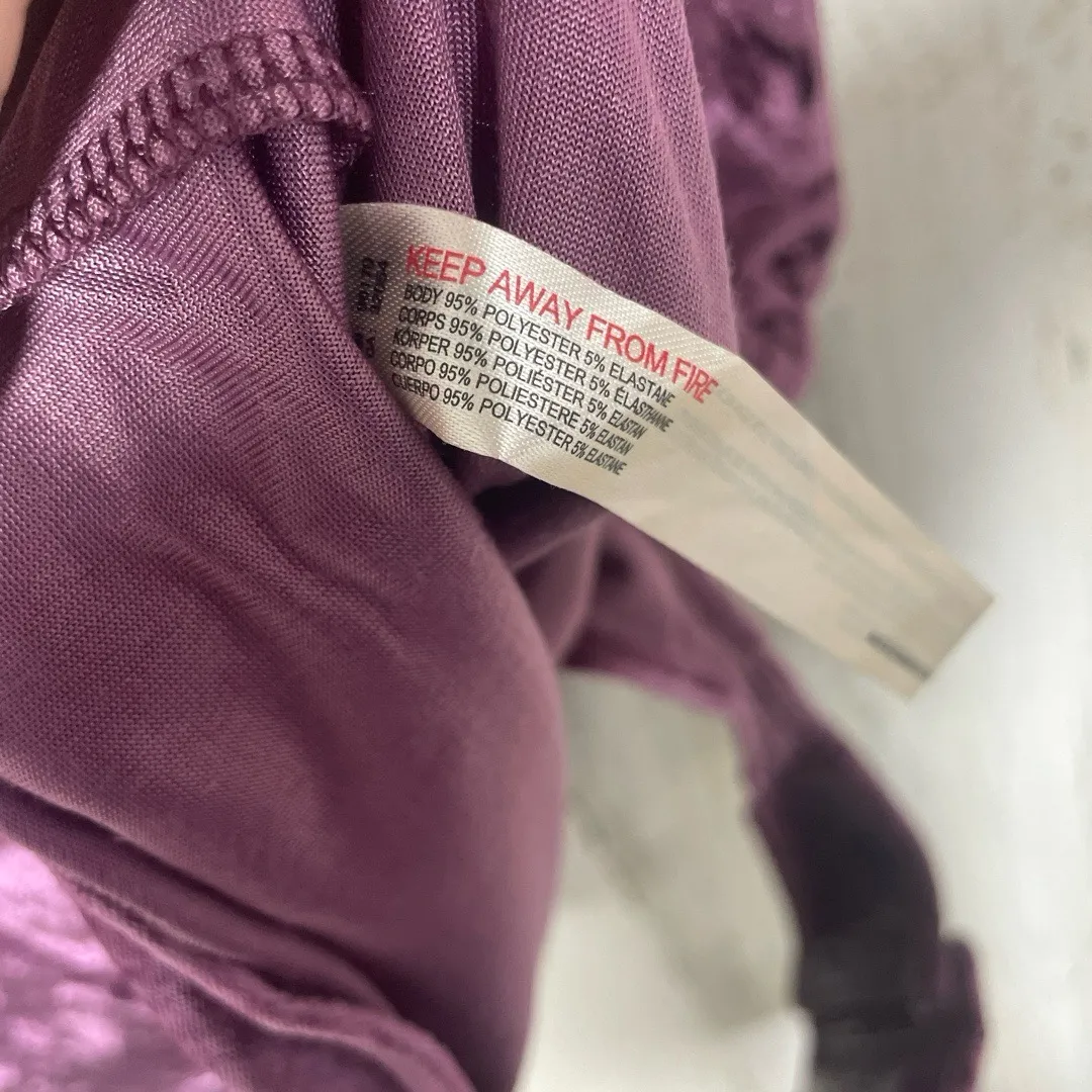 Free People Don't You Wish Bodysuit size Small Purple Velvet Deep V-Neck NWOT - Image 6