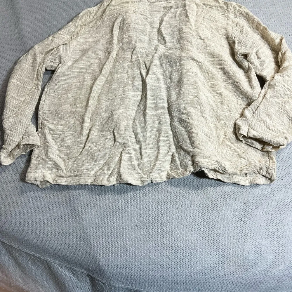 CP Shades Beige Button Down Shirt Oversized Cotton & Flax blend Size Small EUC - Image 5