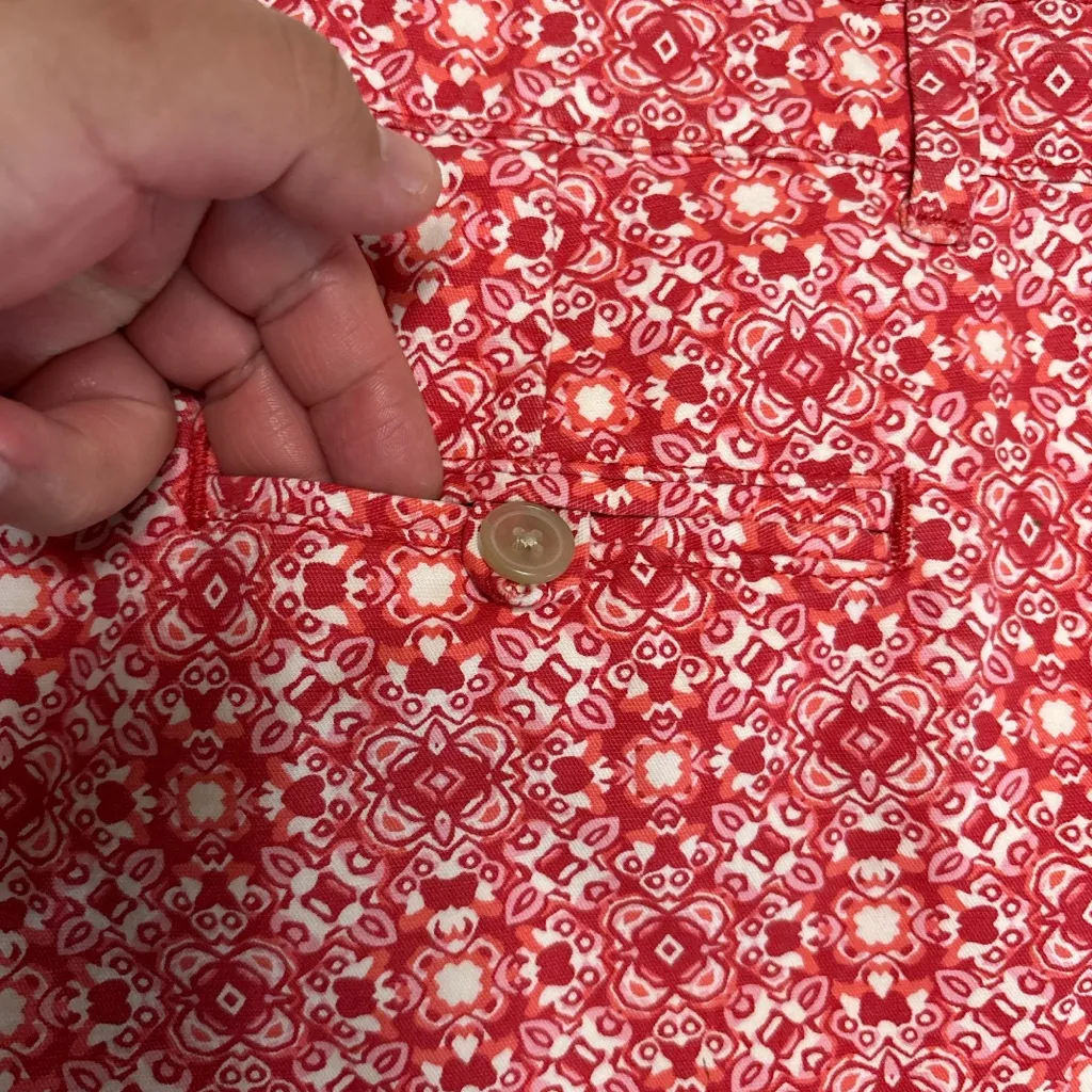 GAP Red Patterned Women's Shorts,Size 10 R,100% Cotton,Made in Pakistan - Image 8