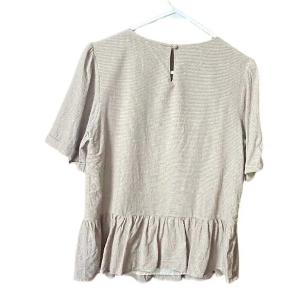 Orange Creek Los Angeles size M embroidered babydoll  checked top. - Image 8