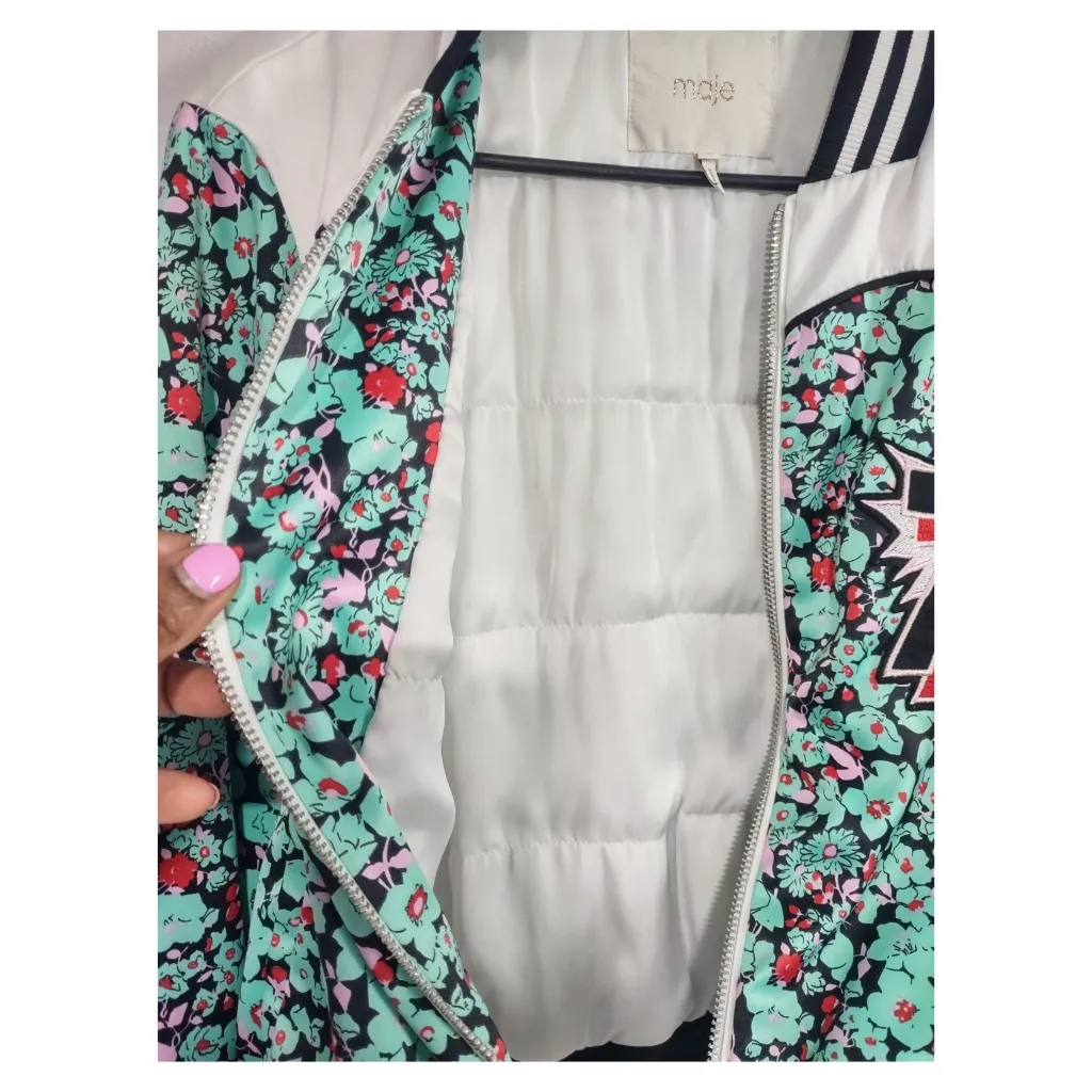 Maje Bert Satin Bomber Jacket Size 40 (L) - Image 5