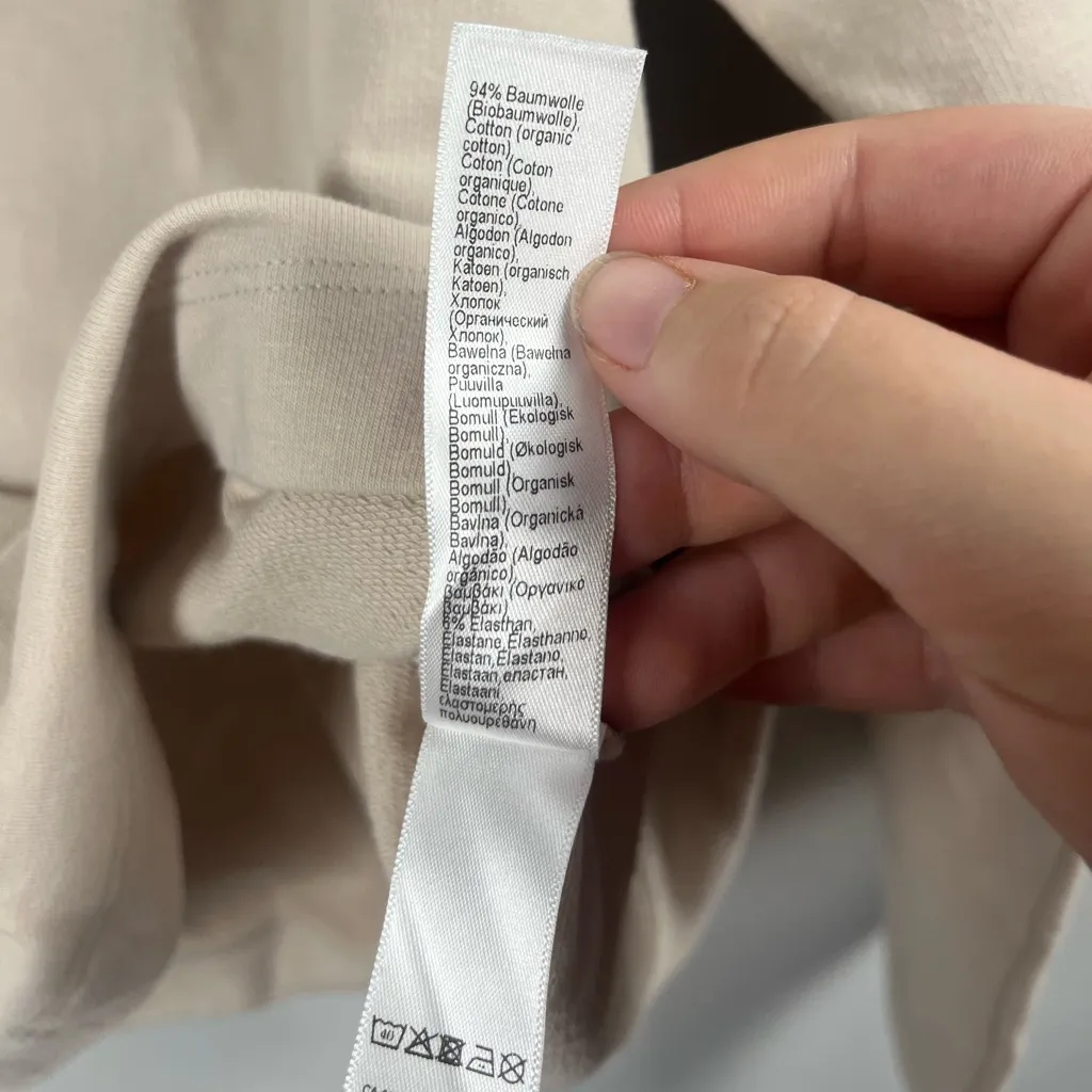 HANRO Natural Living Long Sleeve Shirt cream off white size small - Image 3