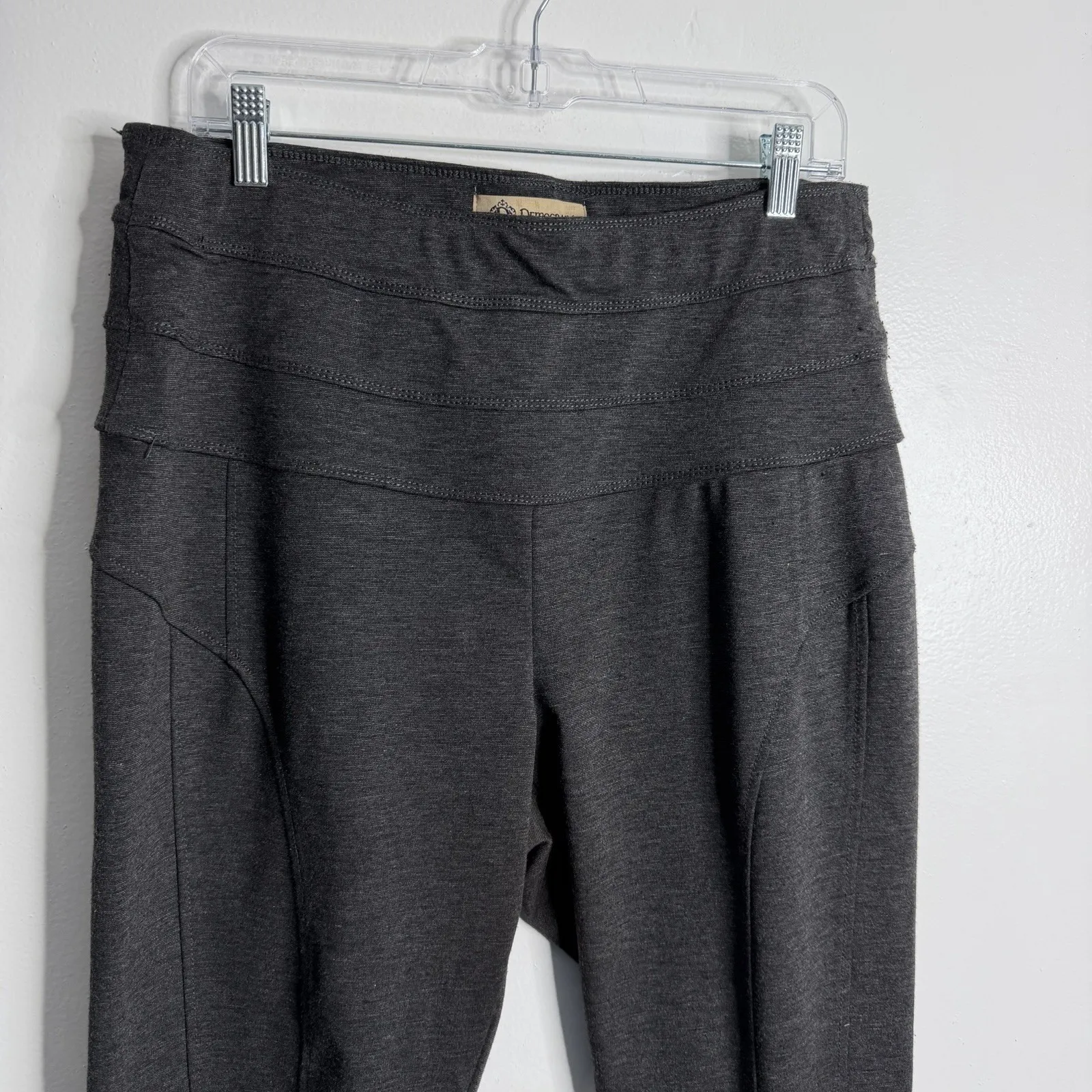 Democracy  Womens Leggings Pull On Stretch Basic Gray Size 1X Gut Buster - Image 5