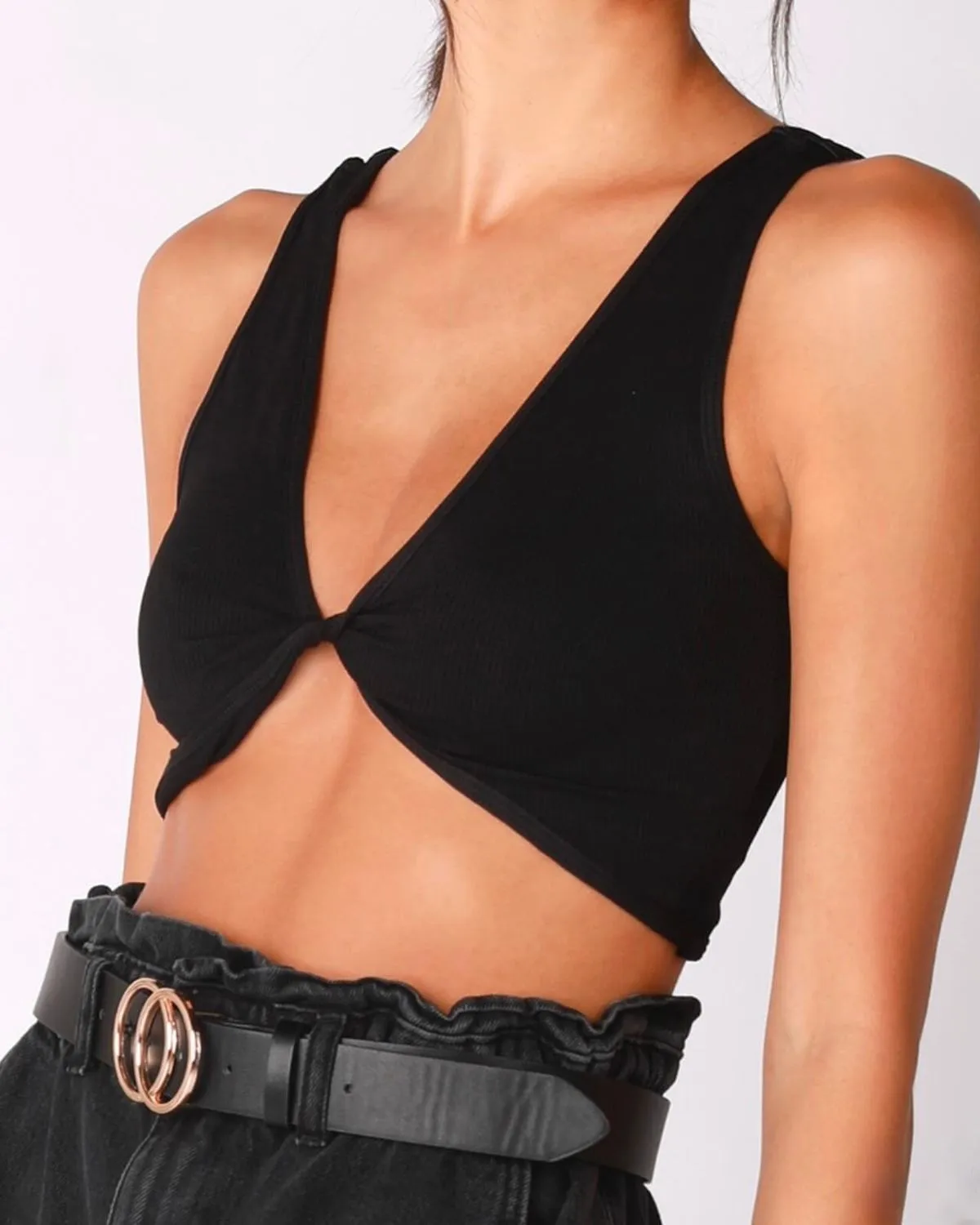 NIKIBIKI New Reversible Black Twist Crop Top  - Image 7