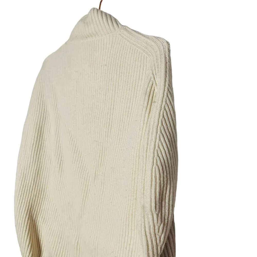 Nina Ricci White Cream Ribbed Turtleneck Wool Cashmere Blend Sweater Size XS - Image 2