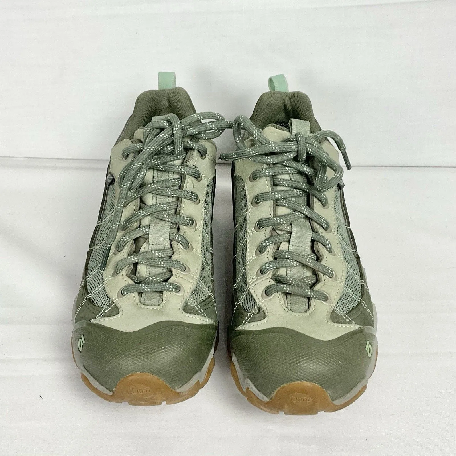 Oboz Firebrand II Hiking Boots Womens Sz 8.5 Low Waterproof Pale Moss Outdoor Green - Image 2