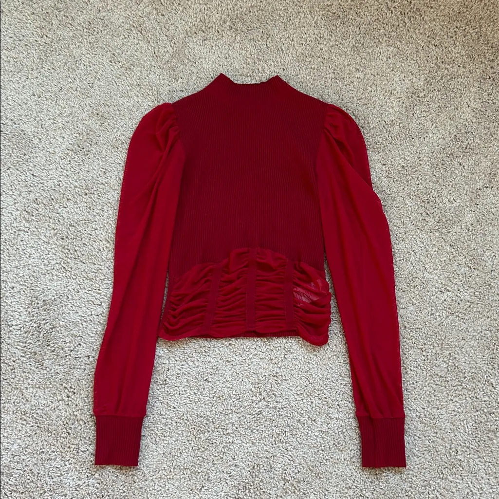 Almost famous Red mock neck top. XS-s - Image 9