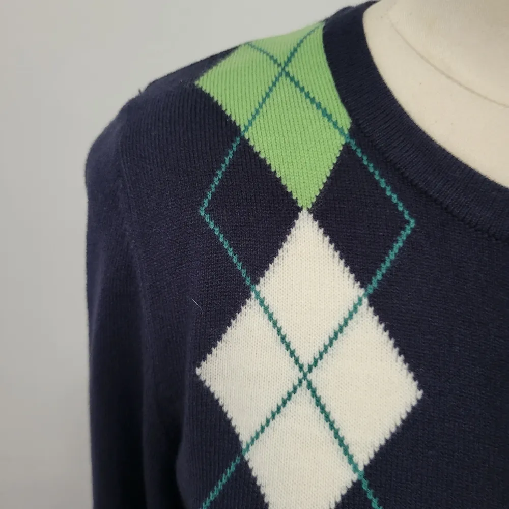 Croft & Barrow blue argyle cardigan size mp - Image 2