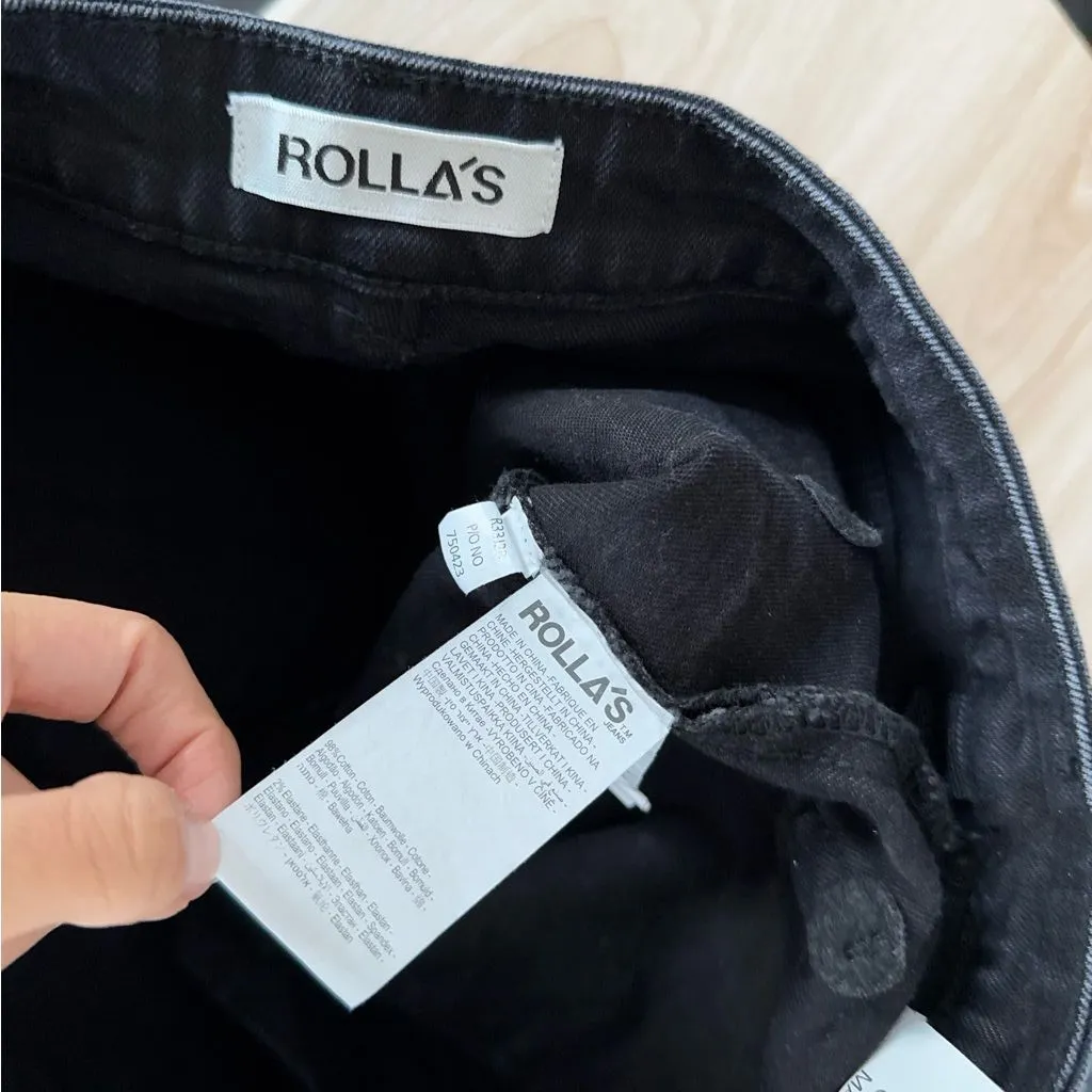 Rolla’s 31 High Rise Wide Leg Jeans Black - Image 8