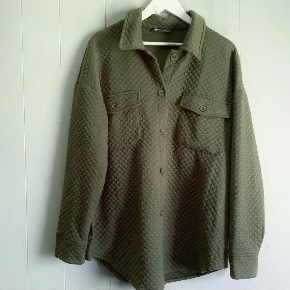 PRETTYGARDEN Long Sleeve Button Down Quilted Shirt Jacket 90s Grunge Shacket XL - Image 4