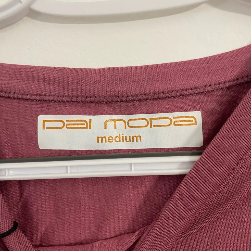 NWT Dai Moda Ruched Sleeveless Sheath Dress | Size: Medium Pink - Image 5