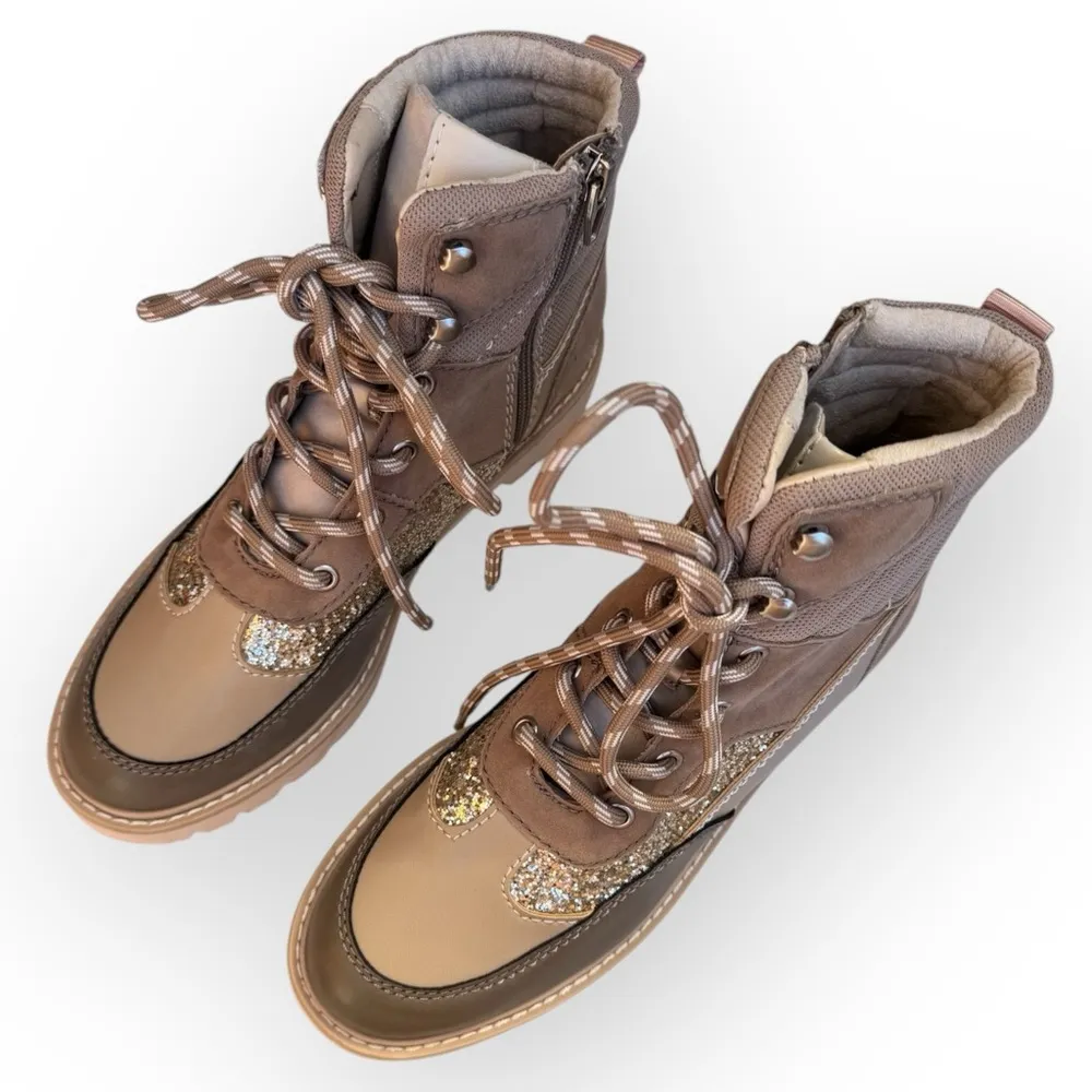 Dolce Vita Glitter Laces Hiking Boots Gray Size 8.5 - Image 4