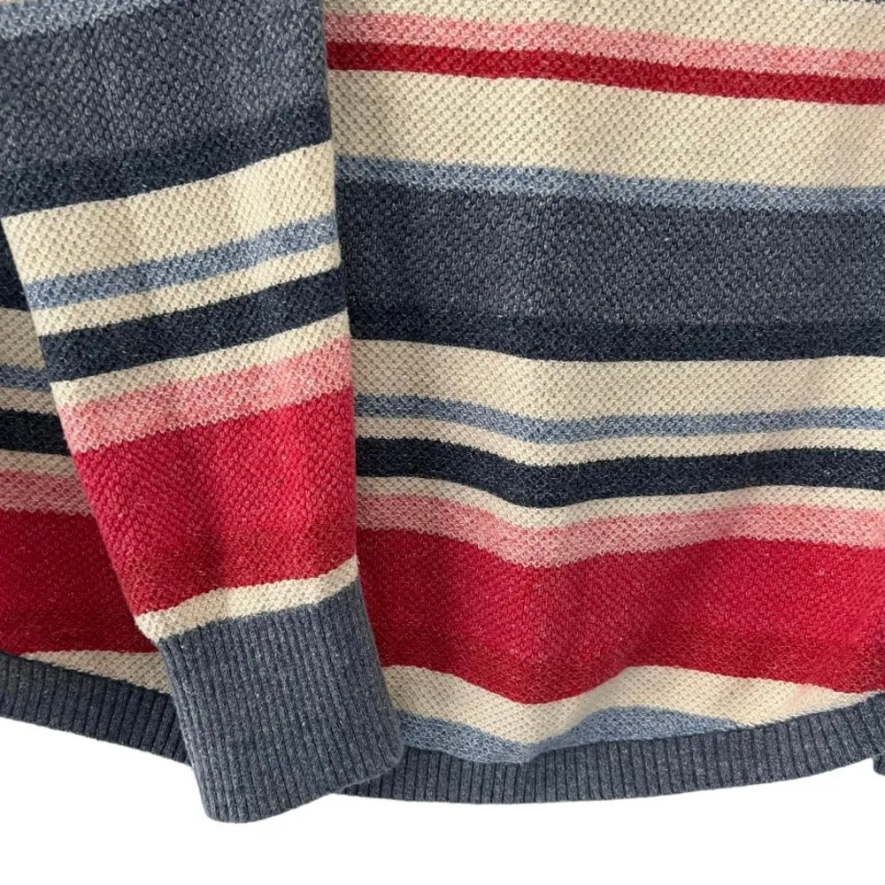 LL Bean Women’s Striped Cotton Sweater Multicolored Size Small Blue, Pink, Cream - Image 4