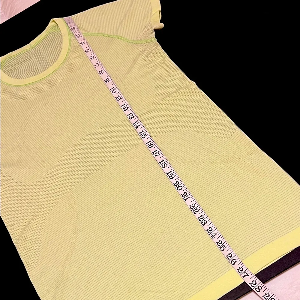 Lululemon swiftly tech short sleeve stretchy T-shirt, neon yellow, size 8 - Image 8