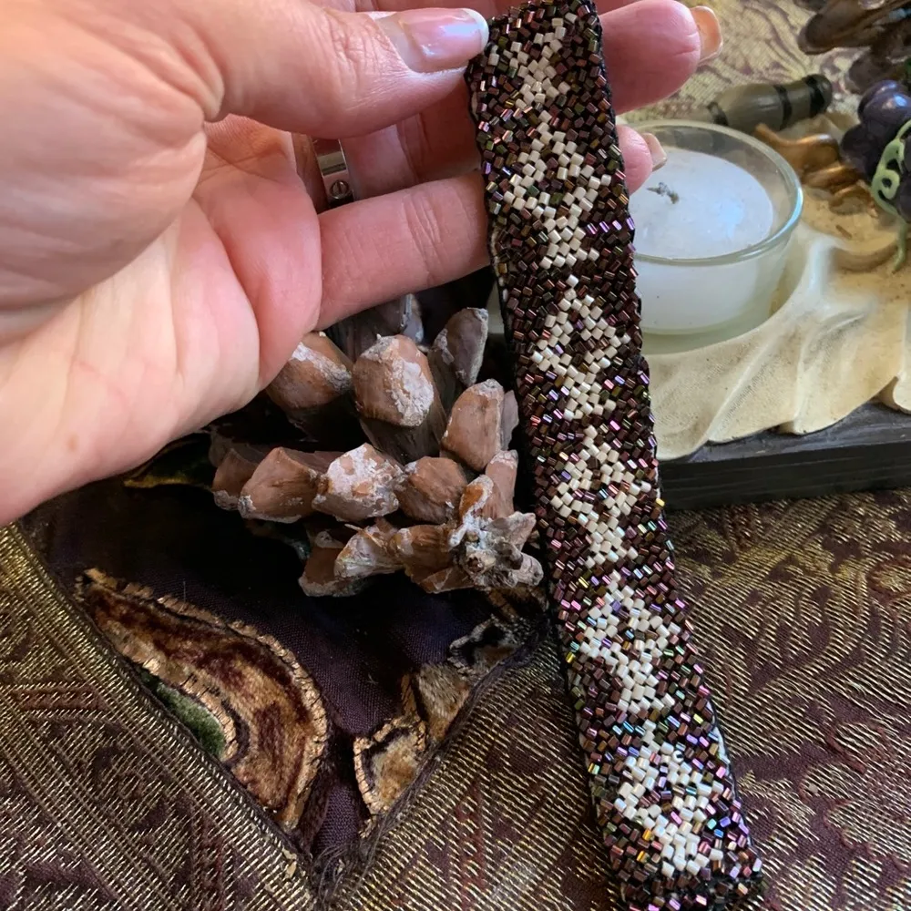 🇺🇸HANDMADE BEADED 7" hook Silk Brown - Image 4