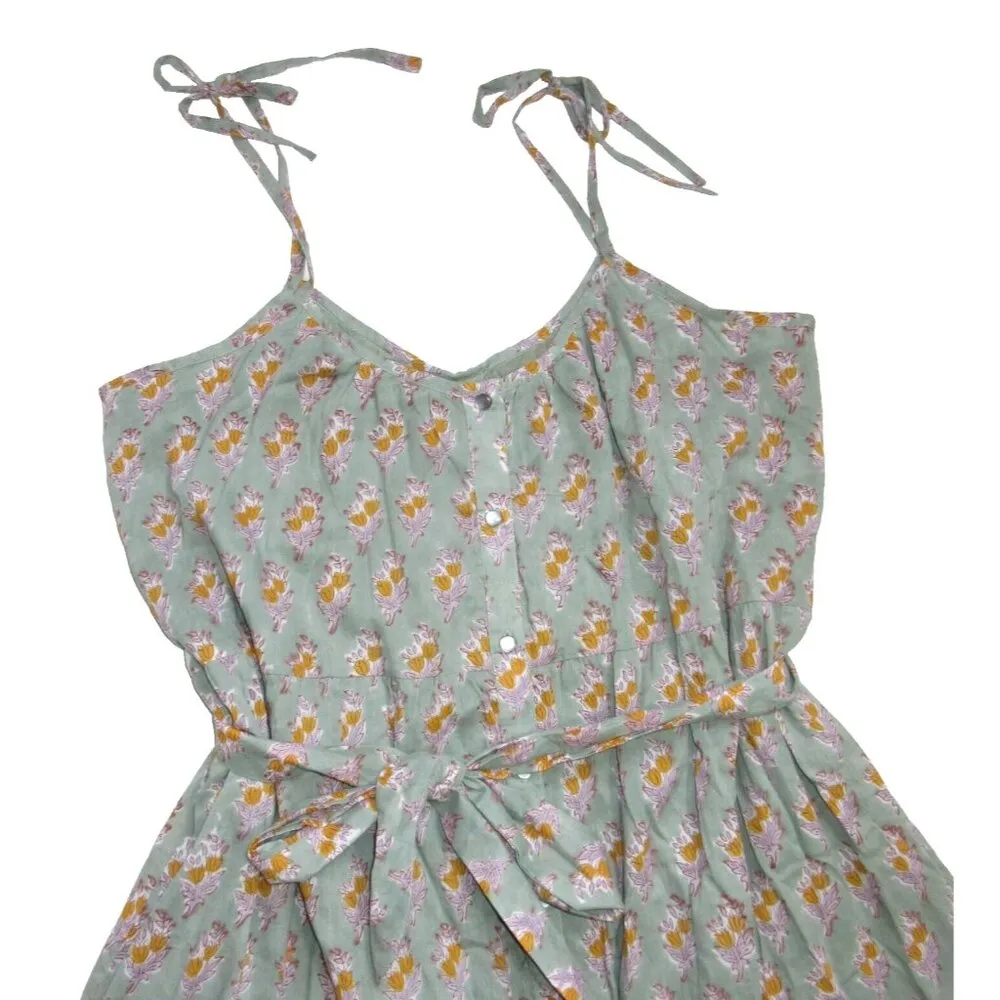 NWT Emerson Fry India Collection Harper Maxi in Green Blockprint Sundress XS/S Size undefined - Image 3