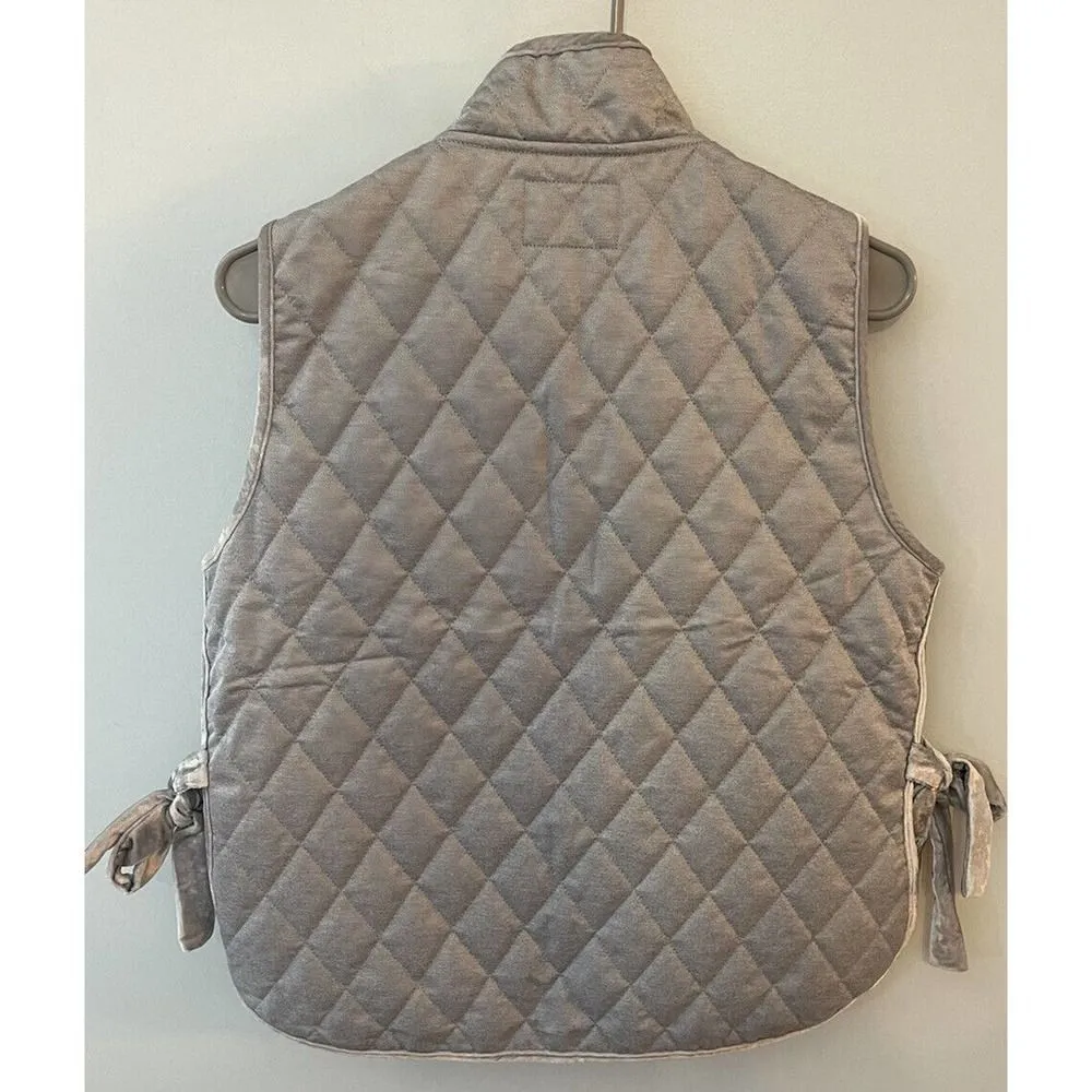 Banana Republic Womens Small Full Zip Sleeveless Jacket Vest Lined Velvet Trim - Image 2