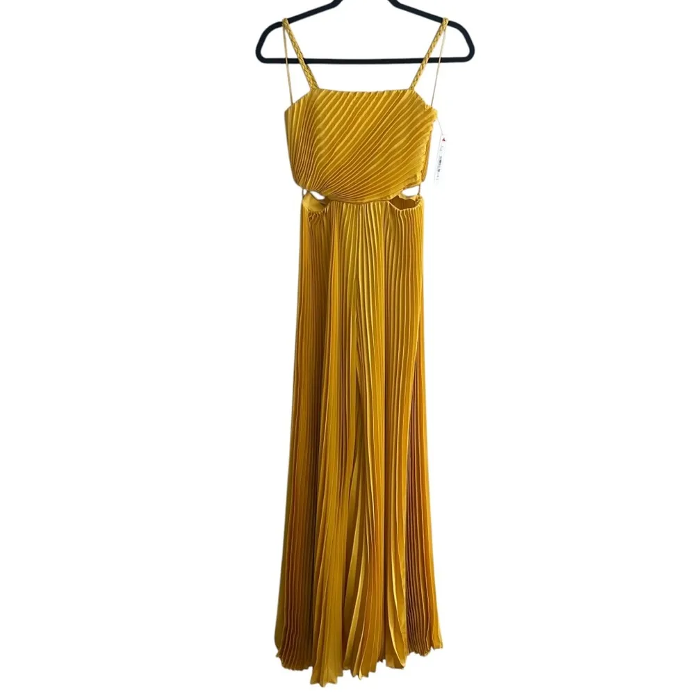 NEW NWT  Powell Pleated Wide Leg Cutout Jumpsuit Golden Rod Yellow - Image 4