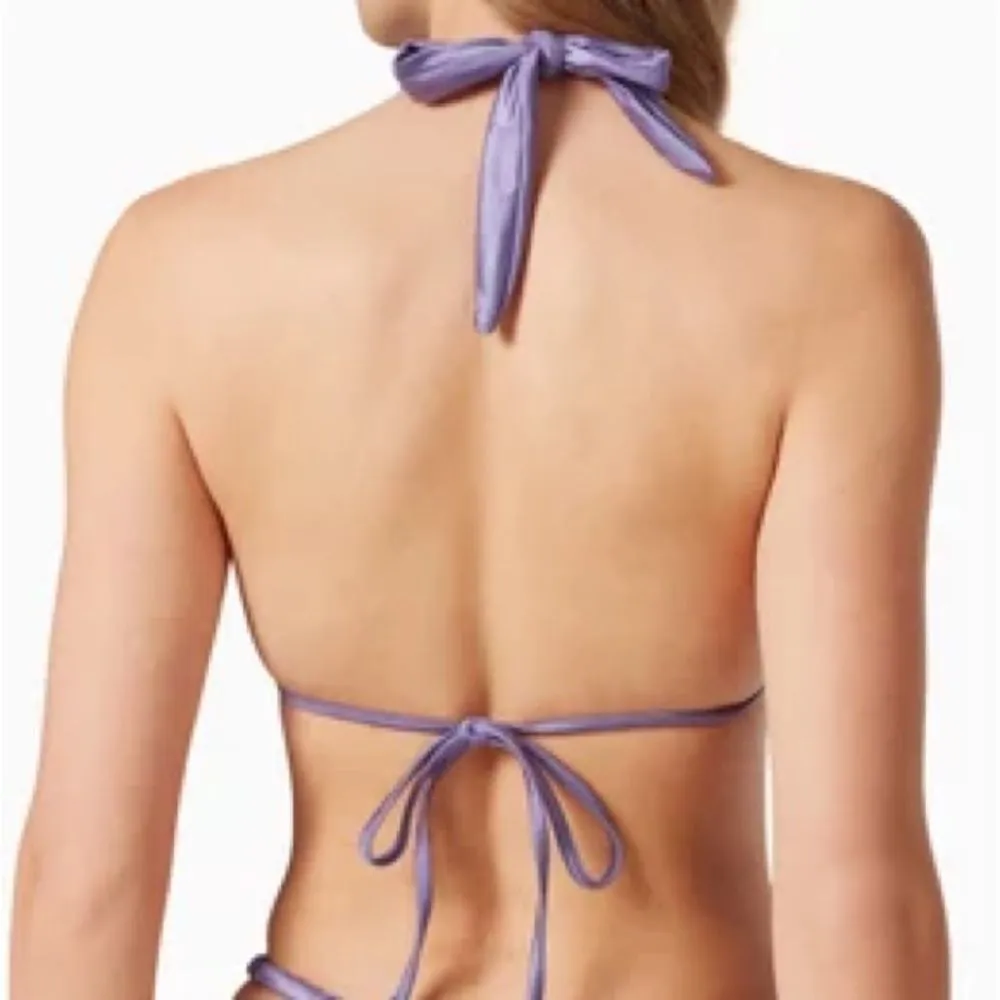 NWT Good American Size 1 S Lilac Purple Shine Ruched Halter Tie Bikini Swim Top - Image 8