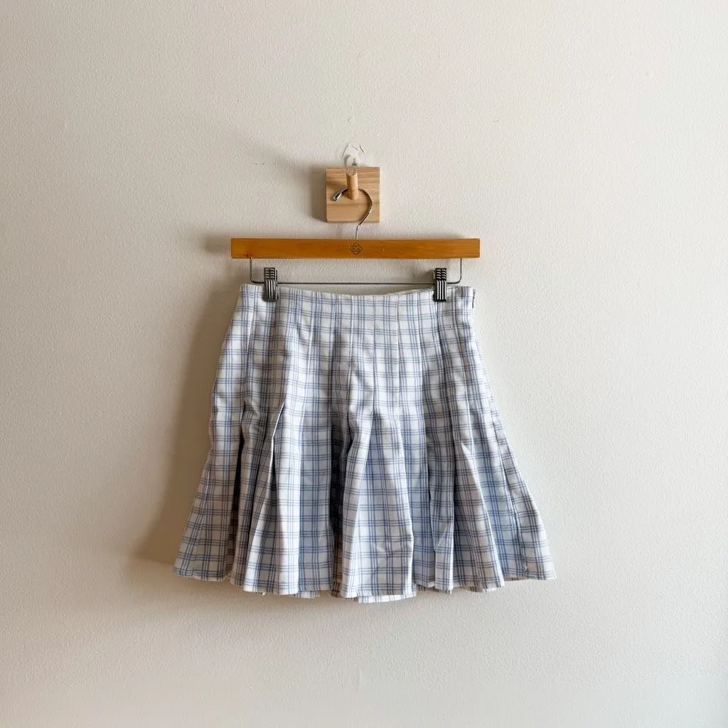 Brandy Melville Blue & White Pleated Preppy Skirt Size S - Image 2