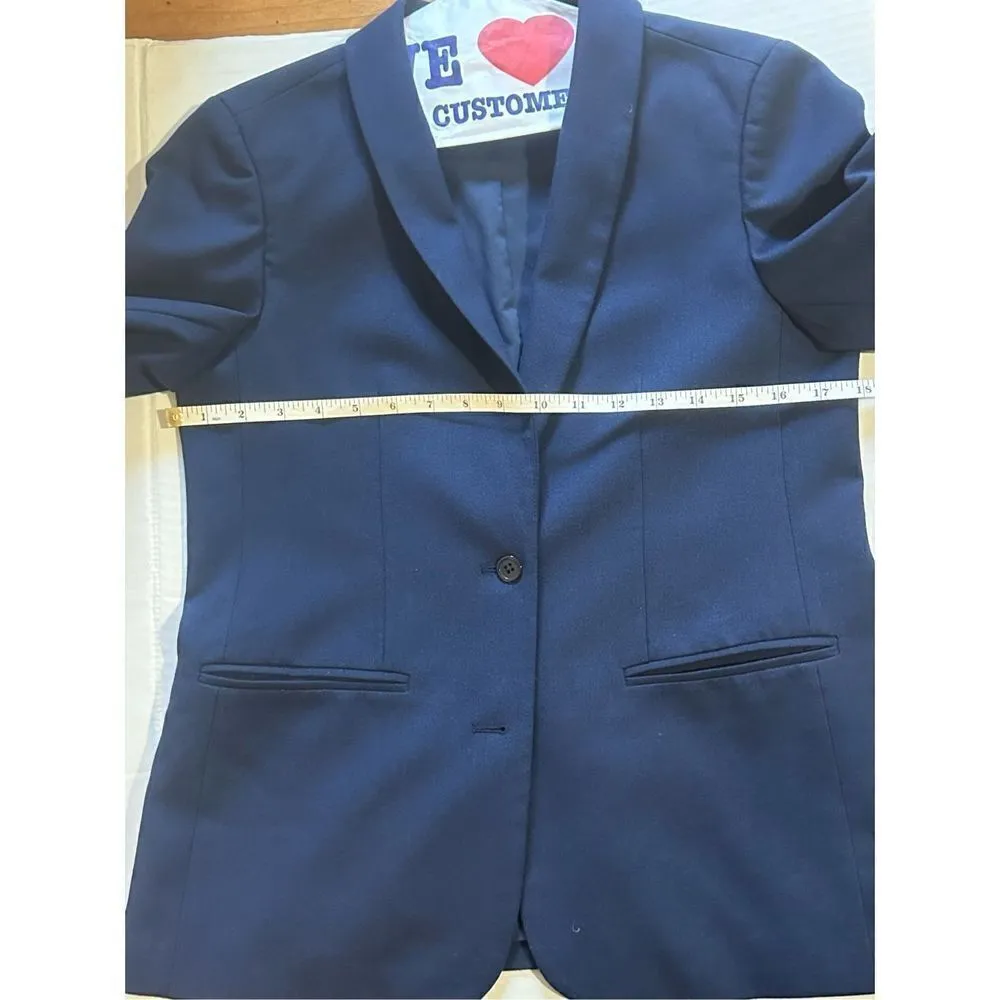 Pre- Loved - Ava Slit Sleeve Blazer - Small/ Navy Blue - Image 10
