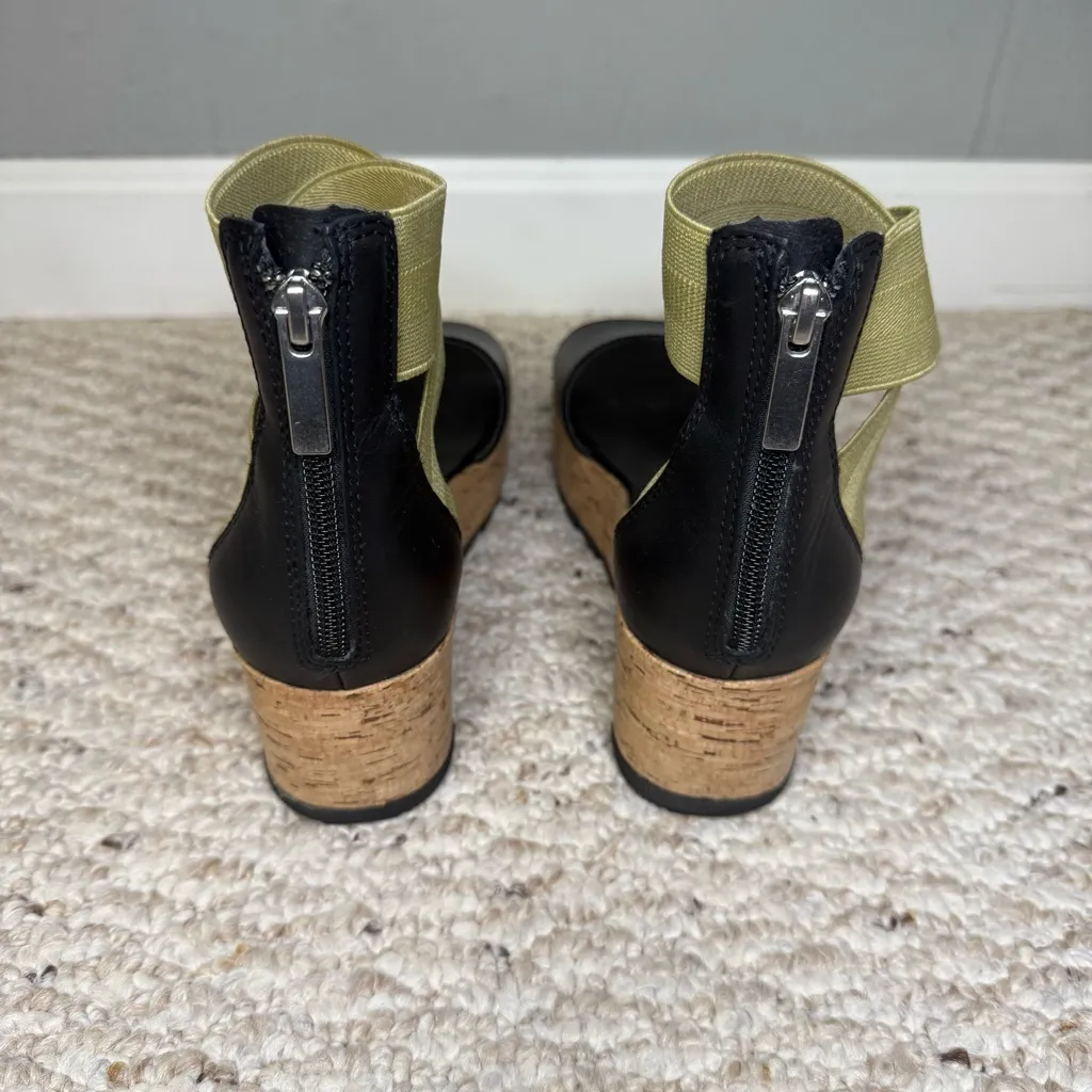 Sorel Women's Cameron Flatform Ankle Strap Sandal in Black & Olive Size 6 Sandal - Image 6