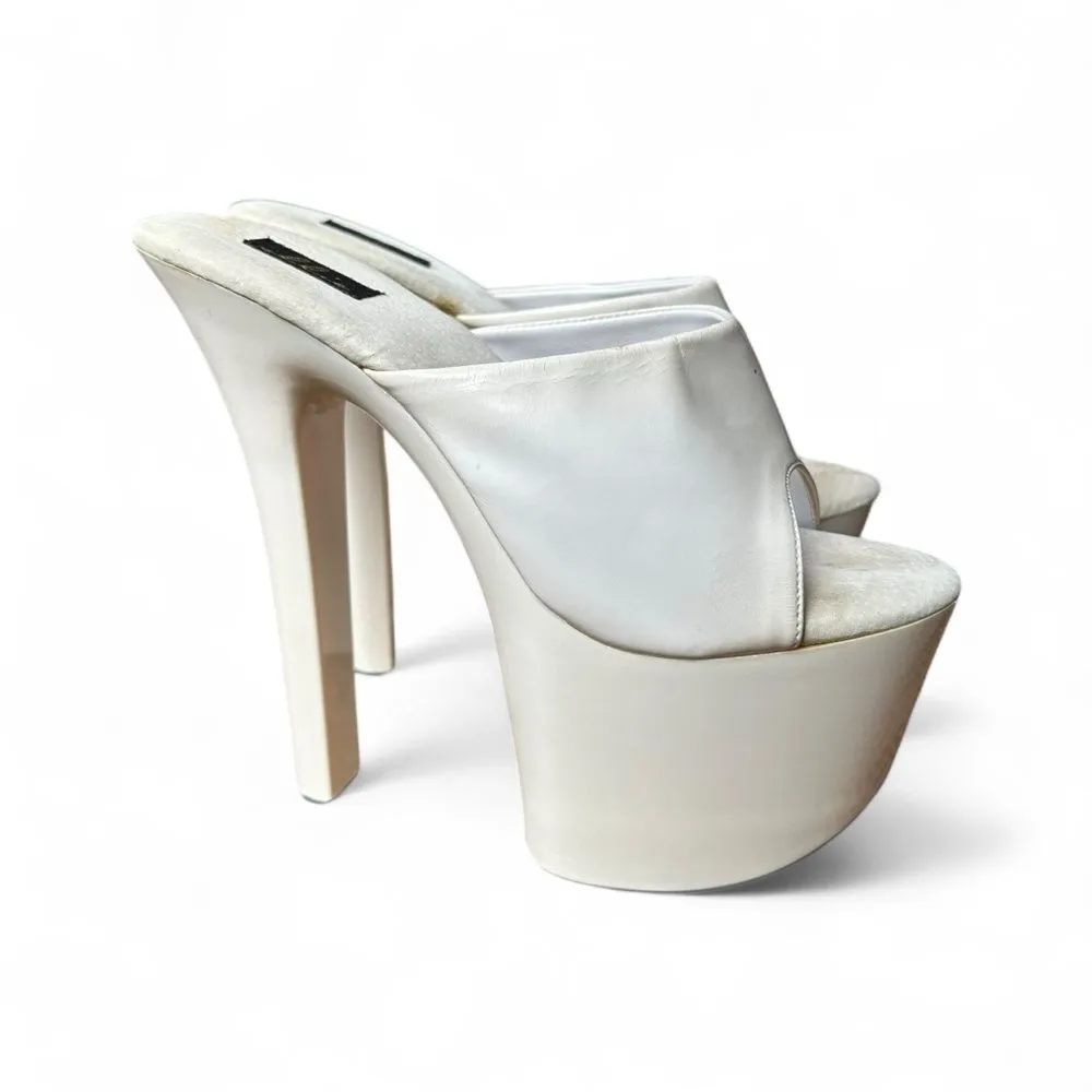 Ellie White Platform High Heel Shoes – Size 8 - Image 6