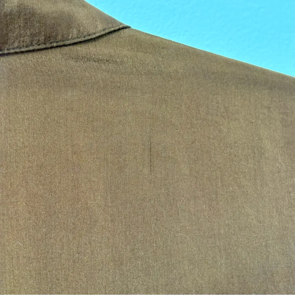 Vintage 90s Express Chocolate Brown Oversized 100% Silk Shirt Pants Set  Sz XS/0 - Image 5