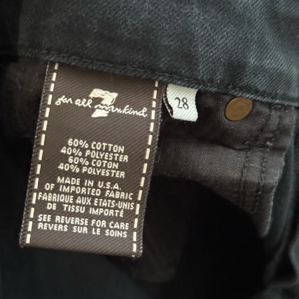 7 For All Mankind “A” Pocket Subtle Flare Bootcut Jeans | Faded Black Grey | 28 - Image 8