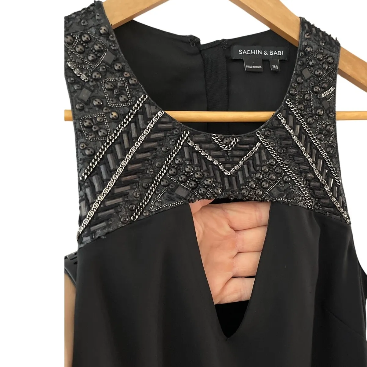 Sachin + Babi Delicately Beaded Cut Out Henna Flowy Tank Size XS‎ - Image 3