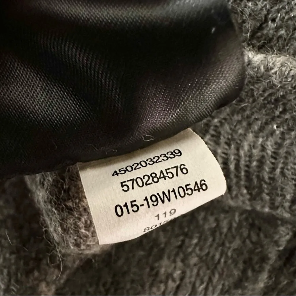 White House Black Market WHBM Grey Wool Blend Hooded Snap Button Poncho Cape S/M - Image 10