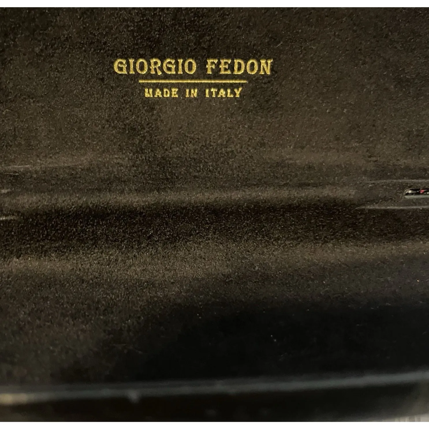 Vintage Giorgion Fendon Italy Hard Shell Clamshell Eyeglass Case Black Metallic - Image 6