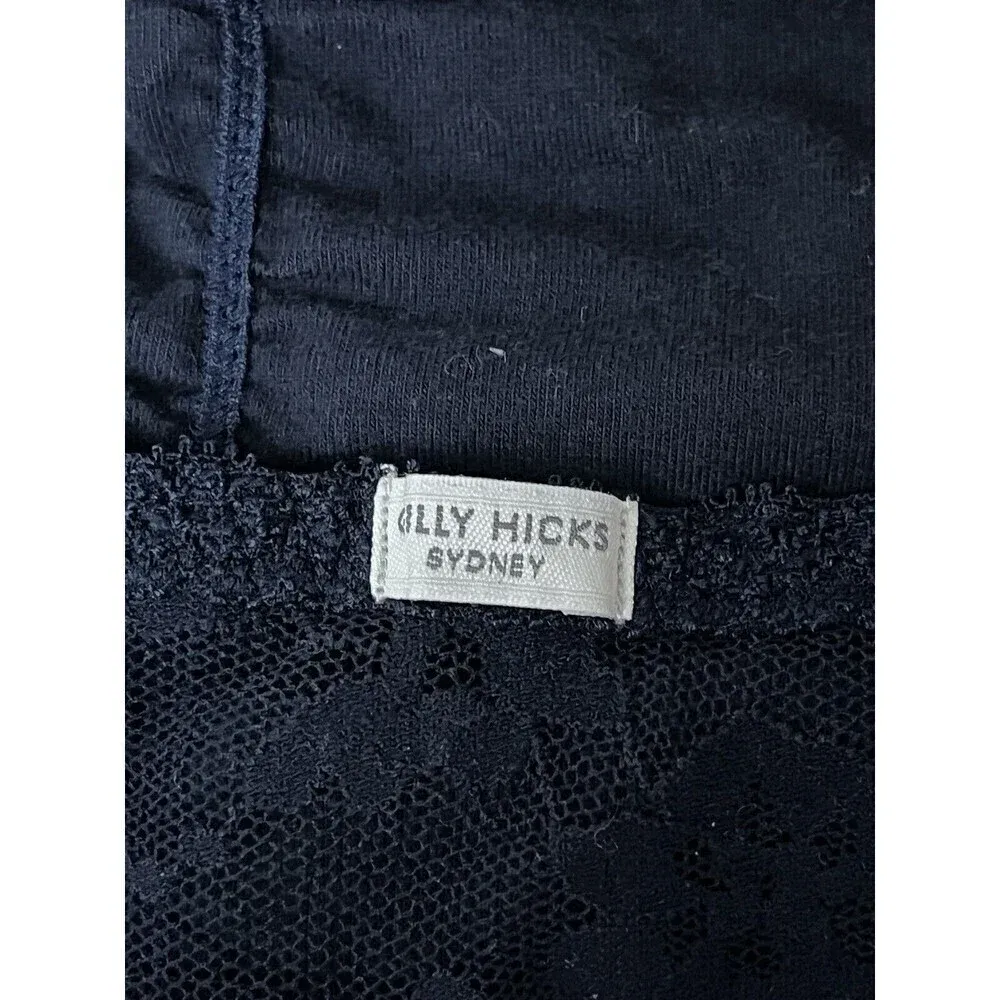 Hollister Gilly Hicks Sydney Lace Bralette Black Ribbed Y2K Goth Coquette S - Image 6