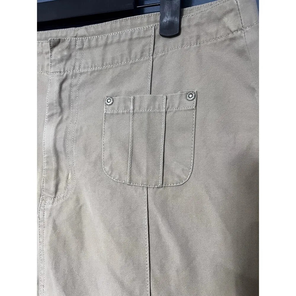 VTG Of Khakis Long Chino Skirt Maxi Slit Minimalist Khaki Tan Large Y2K - Image 2