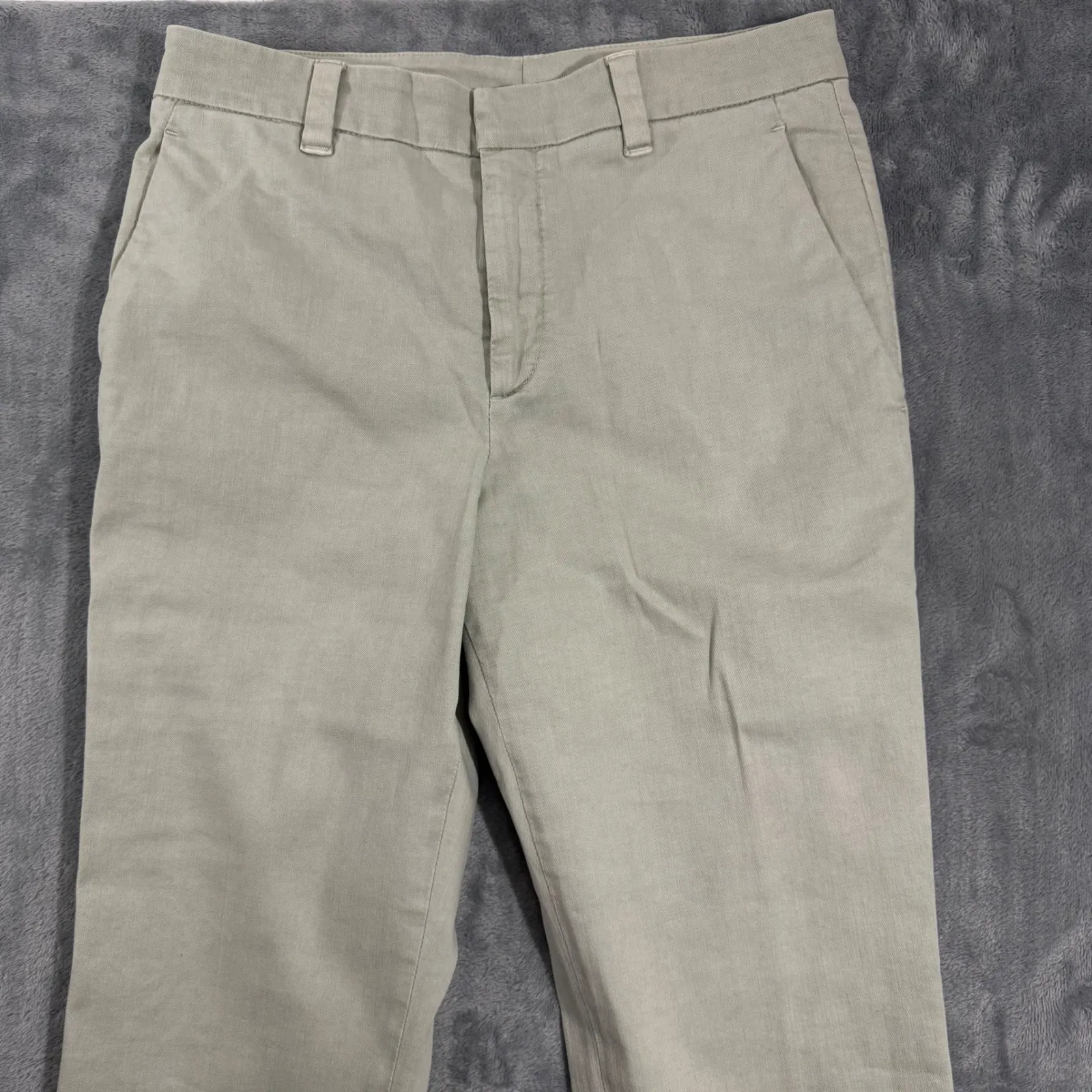 Brunello Cucinelli Beige Monili Trim Belt Loop Straight Leg Pants Size 8 - Image 2