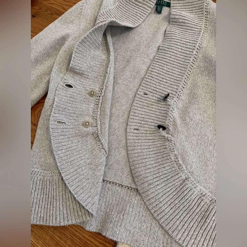 Lauren Ralph Lauren 4-Button Metal 100% Cotton Knit Sailing Cardigan Sz XL - Image 8