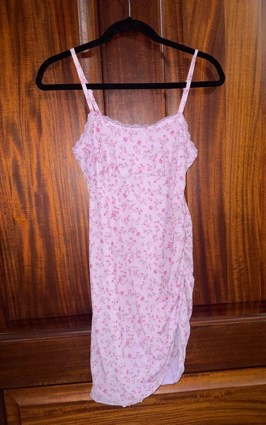 Pretty Pink Floral Chemise Spaghetti Straps Wild Fable Women’s small Slip Dress - Image 3