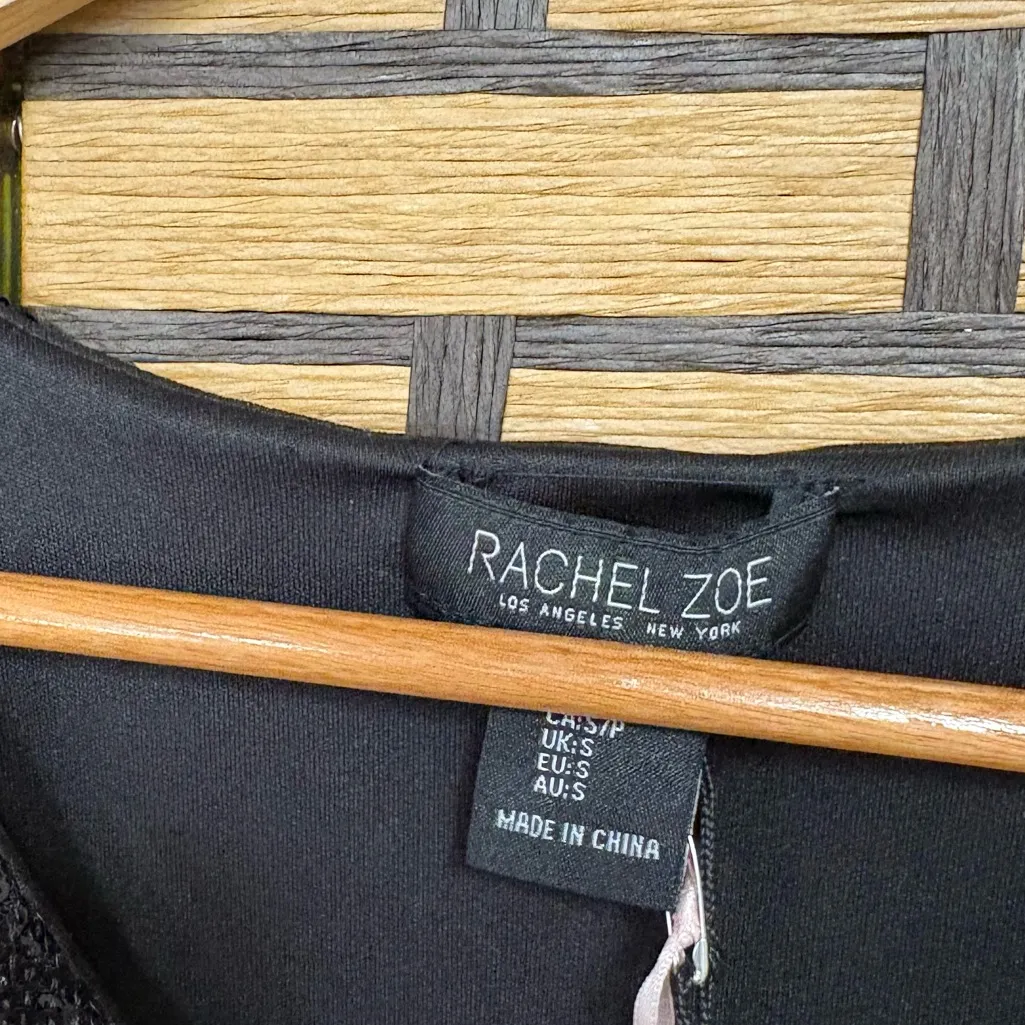 Rachel Zoe Black Sequin Flower‎ Detail Tank Top Size Small - Image 4