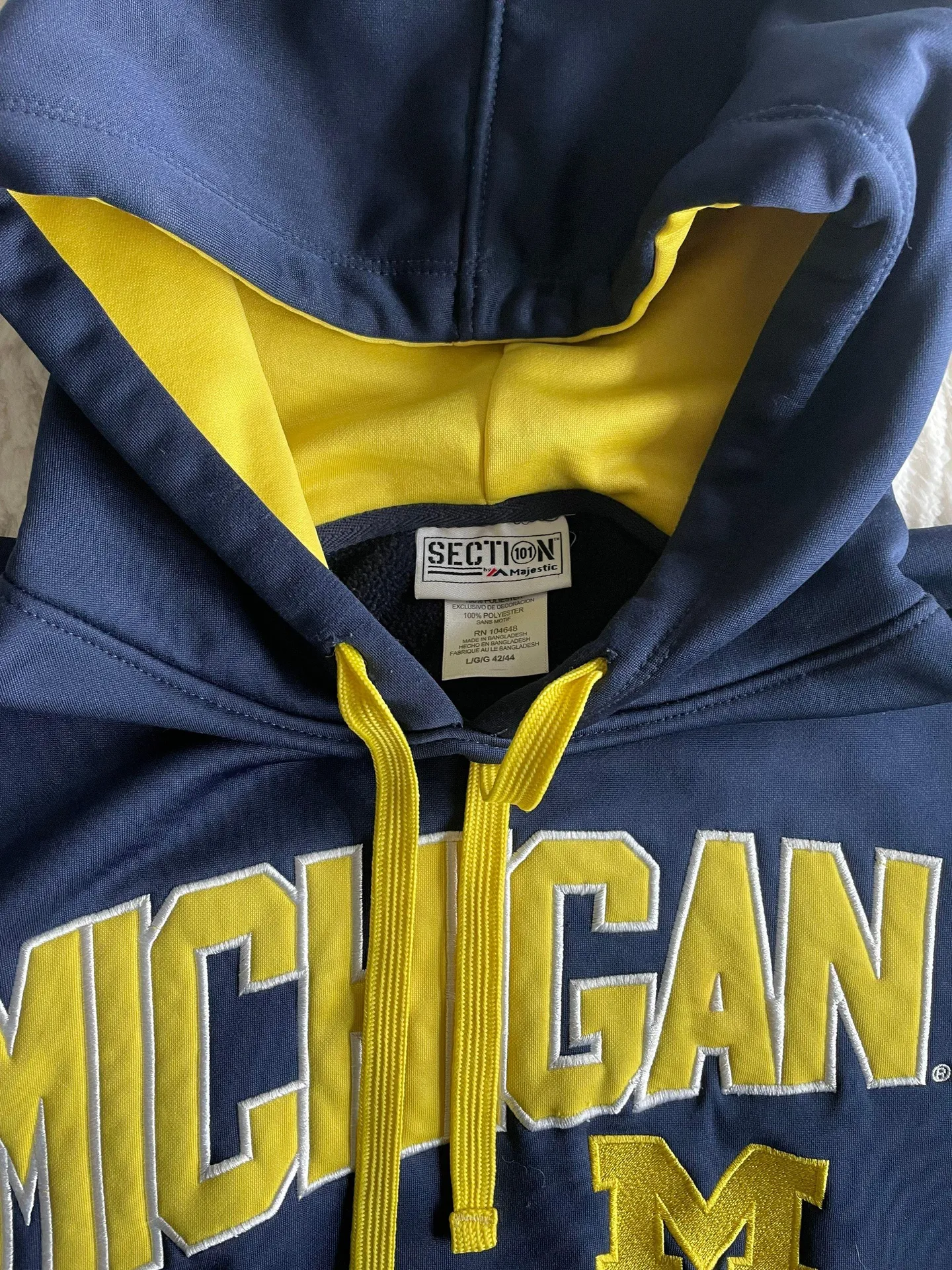 University of Michigan Hoodie Blue Size L - Image 4